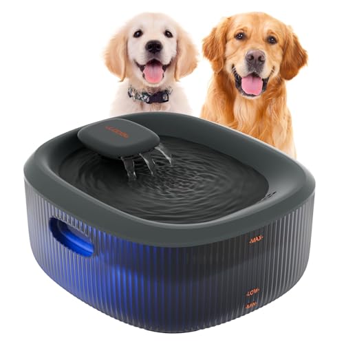 WOPET Dog Water Fountain for Large Dogs, 6L/205oz/1.7Gal Automatic Dog and Cat Water Fountain, Pet Water Dispenser with 2 Filters, Ultra-Quiet Pump, Great for Large Dogs Cats and Multi-Pet Home