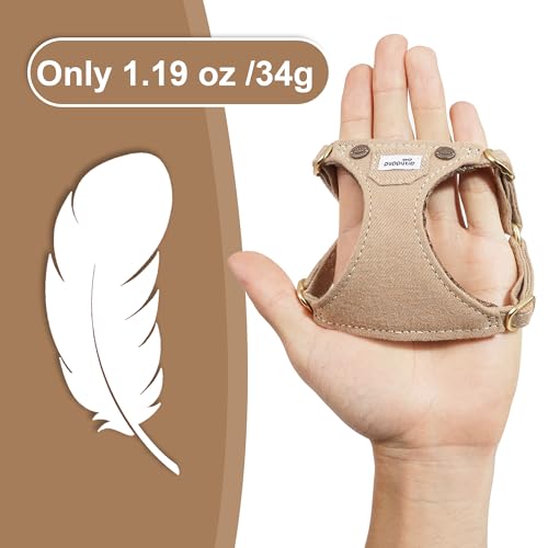 Puppytie No Pull xs Dog Harness with Multifunction Dog Leash,Soft Adjustable No Choke Escape Proof Pet Harness Vest,Denim Mocha Brown,XXS - color: Pocket-Brown, size: XXS