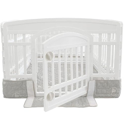 PJYuCien Playpen Bottom Pad for 36'' Width 4 Panel Pen, Gray | Protect Floor, Easy to Move and Clean – Perfect for Puppy, Duck, and Other Small Animals，Adhesive Tape Connect - style: Grey Bottom, 36"Width, Grey ( Adhesive Tape Connections )