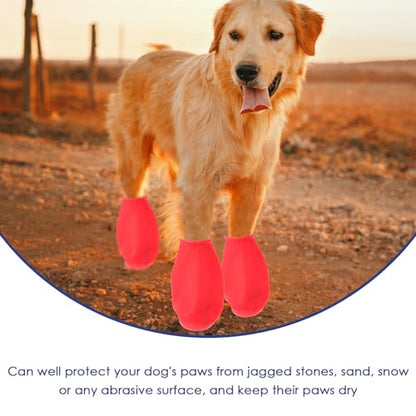 UKCOCO Waterproof Dog Boots Non-Slip Outdoor Pet Shoes Paw Protectors for Cats and Dogs Size L