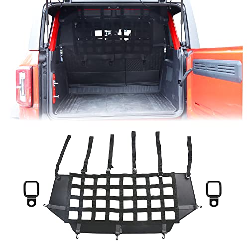 G Pet Net Vehicle Safety Mesh Dog Barrier Fit for Ford Bronco Accessories 2021-2025 4-Door, Rear Seat Isolation Net for Trunk Cargo Area, Upgrade Car Pet Divider fits for Medium, Large Pets