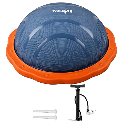 Yes4All Combo Half Ball Balance Trainer Balance, Massager Roller for Yoga, Pilates, Stretches - color: C. Blue/Organe