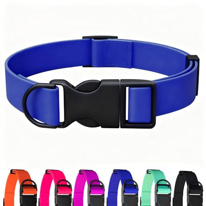 Waterproof Dog Collar Durable and Easy to Clean Rubber Dog Collars Odor-Proof Fits Small Medium Large Dogs (Blue, Small (9.5-14.2” Neck)) - color: Blue, size: Small (9.5 -14.2” Neck)