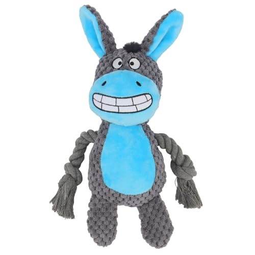Dog Toys, Dog Squeaker Toys with Crinkle Paper, Stuffed Animal Dog Plush Chewing Toy, Cotton Rope Interactive Toys for Puppy, Small, Middle Dogs (Dark Gray Donkey) - color: Dark Gray