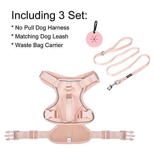 Petmolico Dog Harness for Small Dogs, Cute Harness Vest with Two Leash Clips and Soft Handle, Reflective Easy Walk Puppy Vest - Pink, Small - color: Pink, size: Small