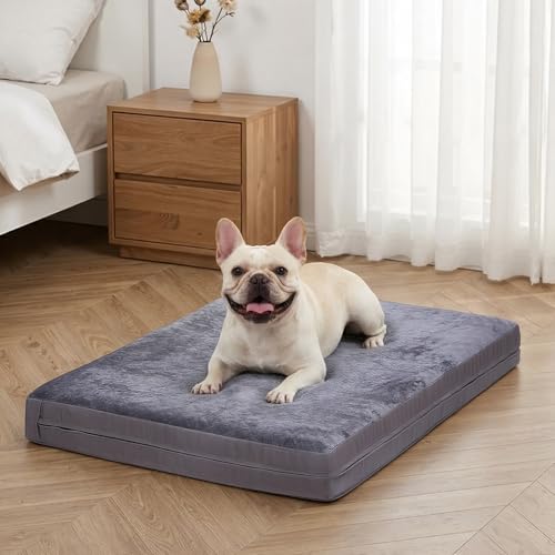 Waterproof Dog Bed for Crate, Reversible Outdoor Dog Crate Bed, Kennel Beds Pet for Small Dogs, Waterproof, Wipeable, Anti-Slip, Washable, 23" x 17", Dark Grey - color: Dark Grey, size: 23"W x 17"L x 3"H