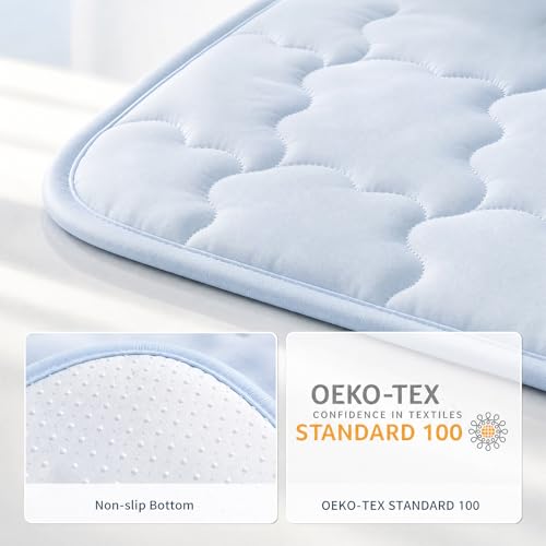 Pet Cooling Mat for Dogs, Breathable & Washable Cat Cooling Mat, Thin & Portable Dog Bed for Crate Kennel Car Sofa Floor, Q-Max>0.4 Indoor Outdoor Summer Use, 24x18, Blue - size: 24" x 18" (S)