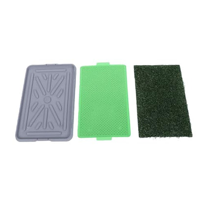 GLOGLOW Large Reusable Dog Pee Pad 3 Layer Artificial Grass Potty Trainer, Washable Indoor Puppy Training Mat with Tray for Apartment Balcony (68x42.5cm/26.8x16.5in 1PCS)