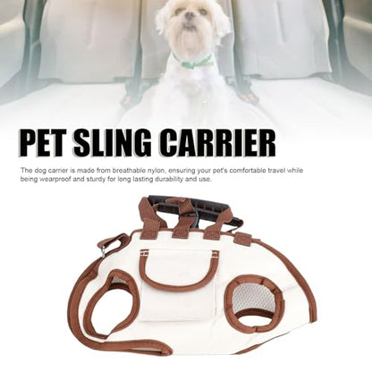 Generic Dog Carrier Backpack with Leash, 3 in 1 Breathable Pet Handfree Sling Carrier, Small Puppy Bag for Travel Hiking Outdoor (Size S)