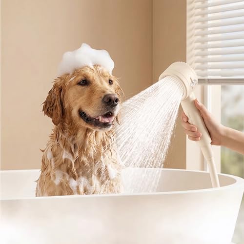 Dog Shower Attachment for Bathtub Faucet - Leak-Proof Pet Washing Hose Attachment with Sprayer, 6.5FT Portable Shower Hose, Dog Bath Hose for Dog Grooming Cat Bathing