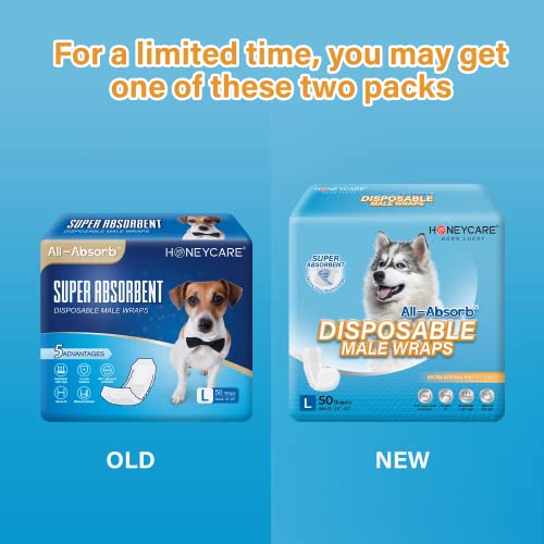 All-Absorb Male Dog Wrap, Large | 50 Count | Pack of 2 - size: Large( 50 Count)( Pack of 2)