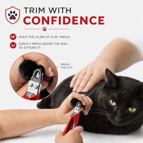 Resco Cat Nail Clippers, Guillotine Cat Claw Trimmer with Comfort Grips, Deluxe Red - style: Deluxe