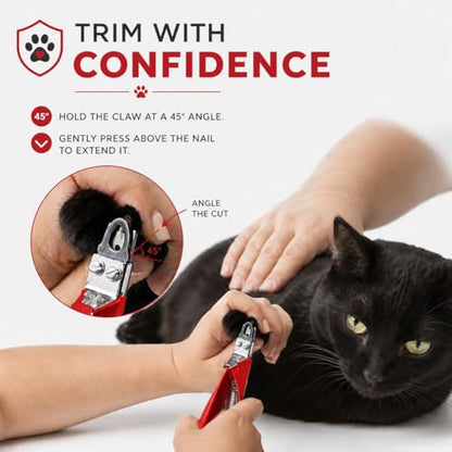 Resco Original Cat Nail Clippers – USA-Made Professional Feline Claw Trimmer, Heavy Duty Steel – Red - style: Original