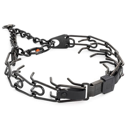 Herm Sprenger Black Stainless Steel Dog Collar with Quick Release ClicLock Buckle and Biothane Insert Training Collar Made in Germany (Black, 25in x 4.0mm(Neck Size up to21-22in)) - color: Black, size: 25in x 4.0mm(neck size up to21-22in)