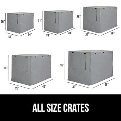 GORILLA GRIP Dog Crate Covers Compatible with Amazon Basics Dog Crates, All Sides Open, Privacy Cover Fits 24" Wire Kennel, Breathable Mesh Windows, Light Reducing Puppy Training Cage Topper, Gray - color: Gray, size: 24" X 18" X 20"