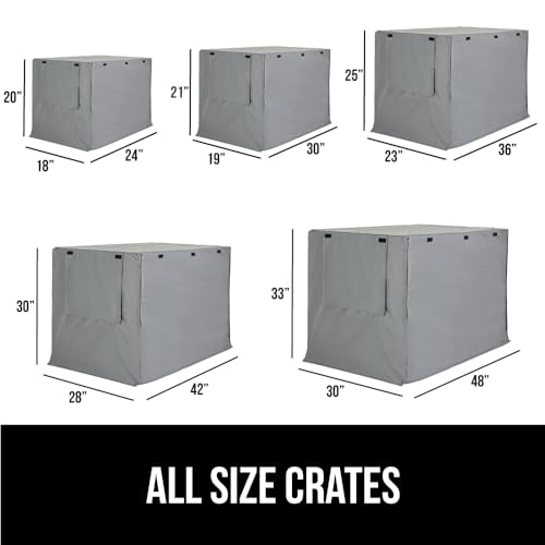 GORILLA GRIP Dog Crate Covers Compatible with Amazon Basics Dog Crates, All Sides Open, Privacy Cover Fits 36" Wire Kennel, Breathable Mesh Windows, Light Reducing Puppy Training Cage Topper, Gray - color: Gray, size: 36" X 23" X 25"