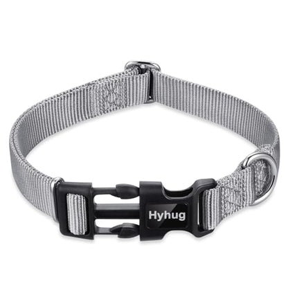 Hyhug Small Dog Collar Quick-Release| Heavy-Duty Nylon Puppy Collar, Adjustable & Durable Pet Supplies for Boy & Girl Dogs (Small, Sleet Gray) - color: Sleet Gray, size: Small