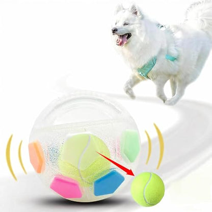 Dog Toy Ball TPR Interactive Football 5 Inch Durable Chew Resistant Fetch Toy Heavy Duty Rolling & Bouncing Play for Medium Large Dogs, Chew Toy for Dental Health & Energy Release (Transparent) - color: Transparent