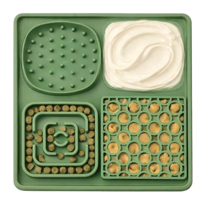 Hearth & Paw Silicone Lick Mat for Dogs, Sage Green | Slow Feeder & Enrichment Mat, Food-Grade 100% BPA-Free Silicone, Mental Stimulation, Better Digestions, Anxiety Relief - color: Sage Green
