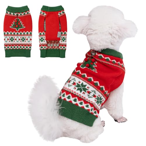 LUBOT NEW Ugly Christmas Sweaters for Puppy Cute Funny Wintertime and Holiday Parties Knitted Pullover Sweater Small Dog Tree Small - color: RedTree, size: Small