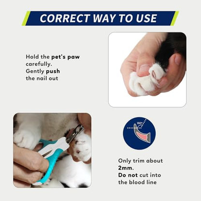 WePet Pet Nail Clippers U07.1, Professional Claw Trimmer, Bended Scissor Special for Cats, Kittens, Dogs, Puppies, Small Animals, White/Pine Green - color: #01 White/Pine Green