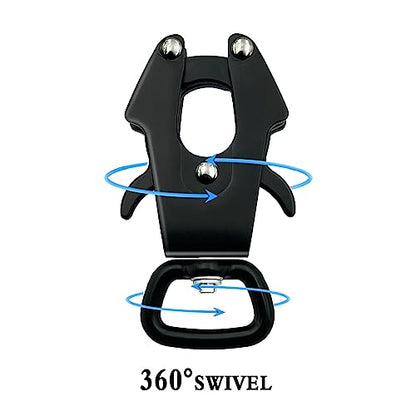 2 Pcs Frog Clip Dog Leash Clasp 360 Degree Swivel Clip Heavy Duty Quick Release and Locking Dog Leash Buckle for Linking Pet Collar (Small (Square x 2)) - size: Small (square x 2)