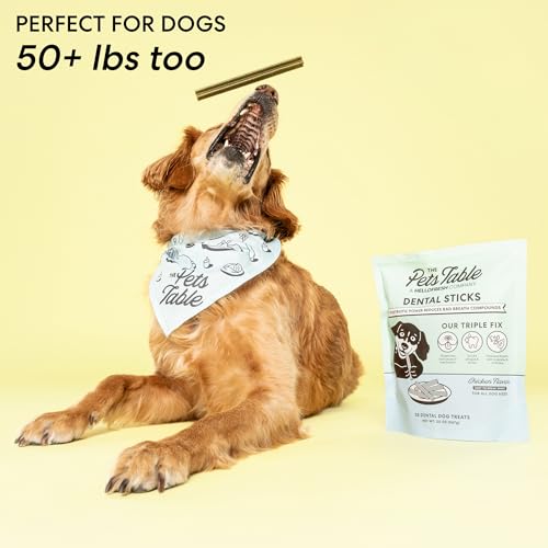 The Pets Table Dental Chews for Dogs 28 Sticks (20 oz), Chicken, Mint & Parsley | Dental Treats/Teeth Cleaning Chews | Removes Plaque and Tarter | Dental Sticks for Bad Breath Treatment | Dental Bones - size: 1.25 Pound (Pack of 2)