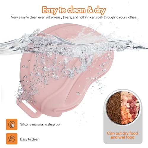 Dog Treat Pouch - Premium Silicone - Upgrade 4 Strong Magnets Enhanced Magnetic Closure, Adjustable Waist Belt - Ideal for Puppy Training and Outdoor Walks - Pink - color: Pink