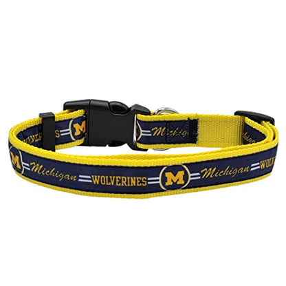 COLLEGE MICHIGAN WOLVERINES Dog Collar, Large, Model: MI-3036-LG - color: Michigan Wolverines, size: Large
