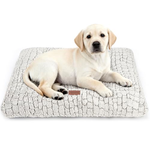 Dog Bed Crate Pad - Soft Fluffy Pet Cushion Mat Anti-Slip Comfy Kennel Pad for Crates - color: Coffee, size: Medium 30"x20"
