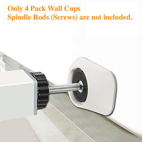 Vmaisi Baby Gate Wall Cup Protector Make Pressure Mounted Safety Gates More Stable - Wall Damage-Free - Fit for Doorway, Door Frame, Baseboard - Work on Dog & Pet Gates (White) (Pack of 2) - size: 8 Pack