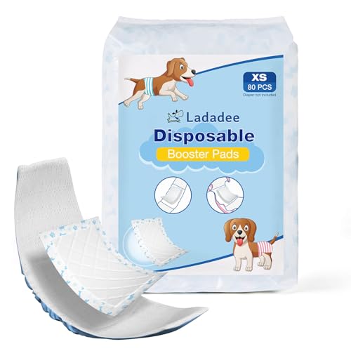 Disposable Dog Diaper Liners Booster Pads for Male & Female Dogs, Doggie Diaper Inserts fit Most Types of Dog Diapers - Pet Belly Bands & Male Wraps-XS-80PCS - size: XS-80Count
