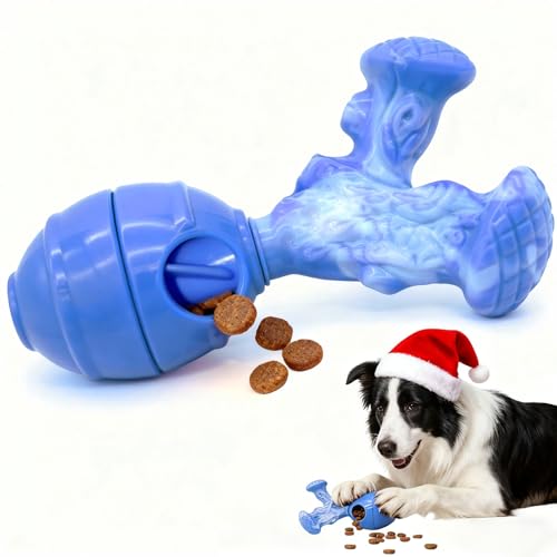 BoYoYo Dog Toys for Aggressive Chewers, 3 in 1 Treat Dispensing Dog Toys to Keep Them Busy, Dog Enrichment Toy for Small, Medium and Large Dogs, Milk Flavor - color: Dark Blue