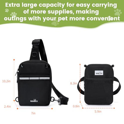 Dog Training Pouch with Removable Pocket, Dog Treat Pouch Waist Belt Clip for Hands-Free Training, Built in Water Bottle Holder, 3 Ways to Wear