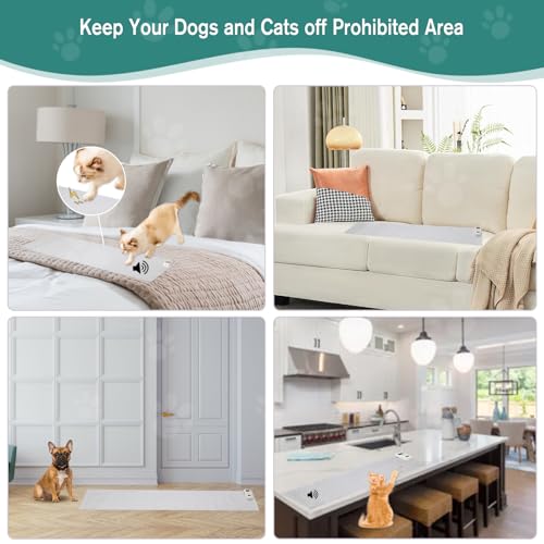 SEERWAY Scat 22"x14" Rectangular Pet Shock Mat Indoor - Safe Training Pads for Dogs & Cats, Electric Repellent Mat Keeps Pets Off Couch, Sofa, Counter Top, 3 Training Modes, Battery Operated