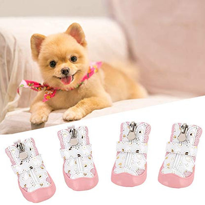 4 Pcs Dog Boots Waterproof Shoes, Breathable Mesh Dog Boots, Non-Slip Puppy Shoes Pets Accessories (#2) - size: 2