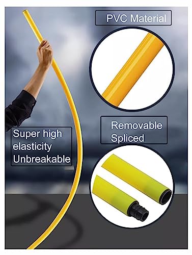 SRNSAEB Portable Agility Training Poles with Carrying Bag, 5ft/1.5m Height Removable Coaching Sticks with Sand Injection Base for Soccer Training, 5 Poles Set (Color : Yellow) - color: Yellow
