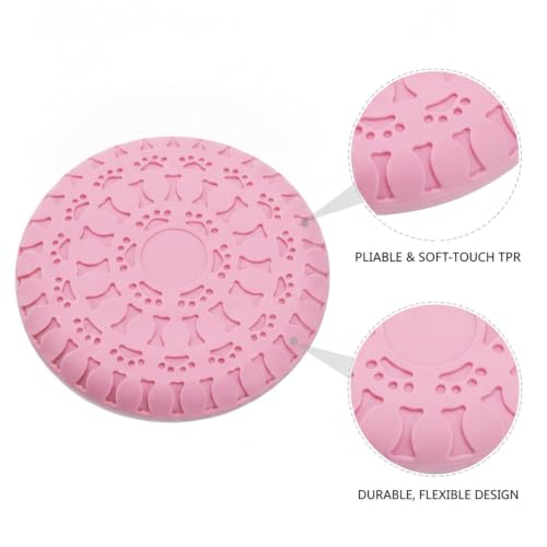 Soft TPR Rubber Dog Disc Toy, Flexible 8.7 Inch Flying Disc for Outdoor Fetch Training - color: Pink