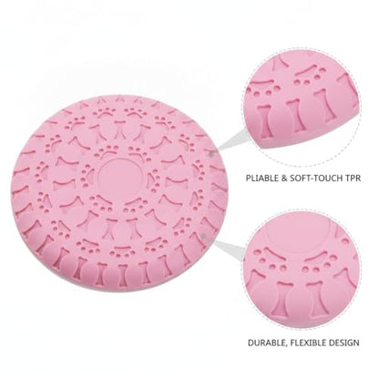 Soft TPR Rubber Dog Disc Toy, Flexible 8.7 Inch Flying Disc for Outdoor Fetch Training - color: Pink