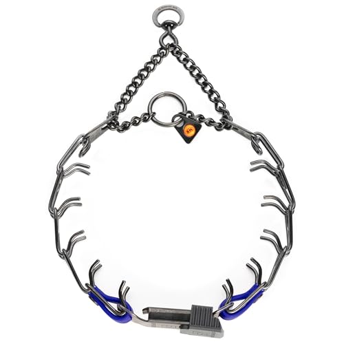 Herm Sprenger Black Stainless Steel Dog Collar with Quick Release ClicLock Buckle and Biothane Insert Training Collar Made in Germany (Blueberry Royal, 16in x 2.25mm(Neck Size up to 13-14in)) - color: Blueberry Royal, size: 16in x 2.25mm(neck size up to 1