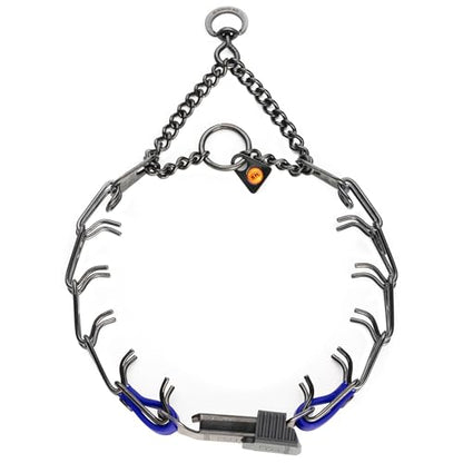 Herm Sprenger Black Stainless Steel Dog Collar with Quick Release ClicLock Buckle and Biothane Insert Training Collar Made in Germany (Blueberry Royal, 16in x 2.25mm(Neck Size up to 13-14in)) - color: Blueberry Royal, size: 16in x 2.25mm(neck size up to 1
