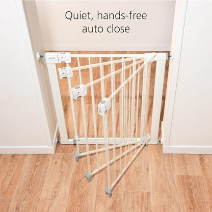 Safety 1st Easy Install Baby Gate for Doorways, Auto-Close Pressure-Mounted Magnetic Latch, Indoor Dog Gates, No Drilling, Fits 29"-38", White - color: White