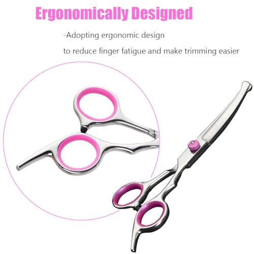 Dog Grooming Scissors, Stainless Steel Pet Grooming Scissors - style: Round headed curved scissors