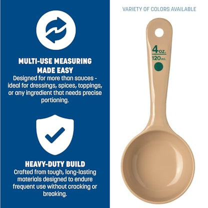 Carlisle FoodService Products Measure Miser Solid Spoon Measuring Spoon with Short Handle for Kitchens, Plastic, 4 Ounces, Beige - size: 4 Ounces Short Handle