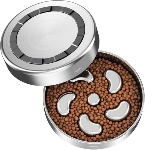 Slow Feeder Dog Bowl-2Cups for Medium Breeds, Double-Layer Stainless Steel, Heavy-Duty with Non-Slip Rubber Base, Puzzle Maze Bowl to Slow Down Eating [2Pack] - color: Spiral-2Pack, size: M 2~2.5Cups