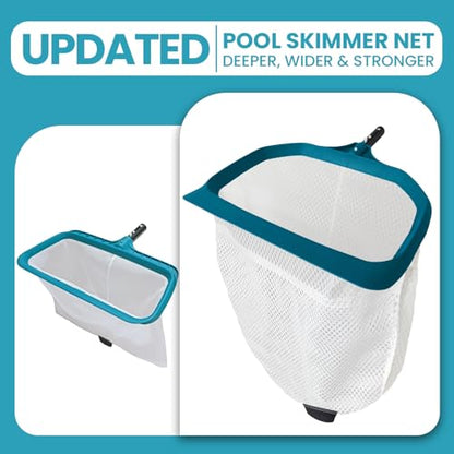 POOLWHALE Pool Skimmer Net - Upgrade Swimming Leaf Rake with Extra Wide Scoop Edge, Fine Mesh Nets for Pool Cleaning Leaves, Debris (Not Pole) - size: Diamond Pool Rake