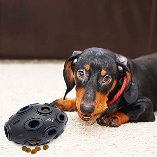 Pets First NFL New England Patriots Football Treat Dispensing Toy for Dogs and Cats, Rubber Ball Dog Toy, Interactive Fun Dog Treat Toy, Natural Rubber Dog Feeding Toy - color: New England Patriots