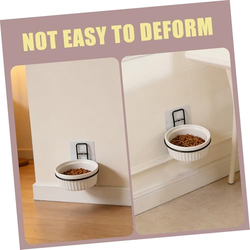 SHINEOFI Wall-Mounted Pet Bowl Holder Iron Feeding Shelf Convenient Raised Feeder Mount for Cats and Dogs Household Feeding Station
