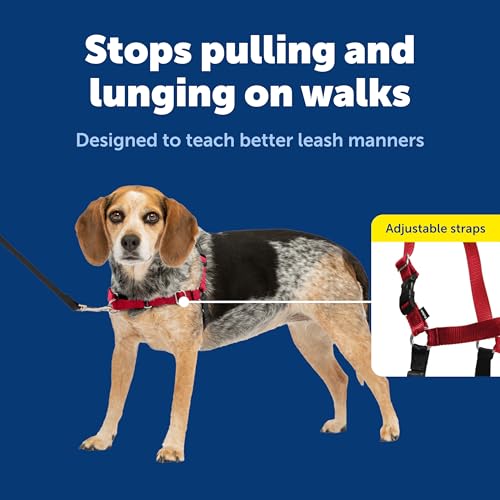 PetSafe Easy Walk No-Pull Dog Harness - Ultimate Harness to Help Stop Pulling - Pull-Free Walks - Take Control & Teach Better Leash Manners - Patented Martingale Loop Design - Red, Small/Medium - color: Red/Black, size: Small/Medium