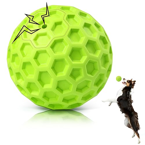 DISSKNIC Indestructible Squeaky Dog Balls, Interactive Dog Toys for Aggressive Chewers Large Breed for Relieving Anxiety, Dog Chew Toys Balls for Aggressive Chewers, Outdoor Dog Toys Dog Water Toys - color: Green, size: Large